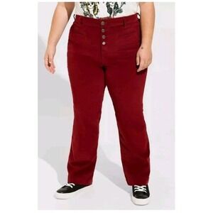 Torrid Slim Boot Cut High Rise Corduroy Jeans Red Women's Size 16R Button Fly